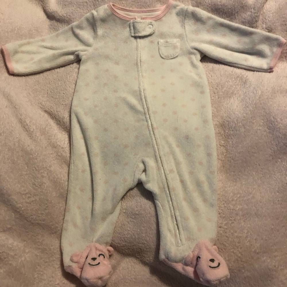 Footed PJ, zipper, 3 month